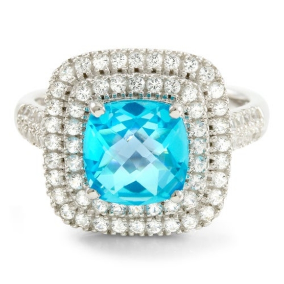 lorenzo Jewelry - Lorenzo 925 SS 7mm Cushion Cut Paraiba Tourmaline